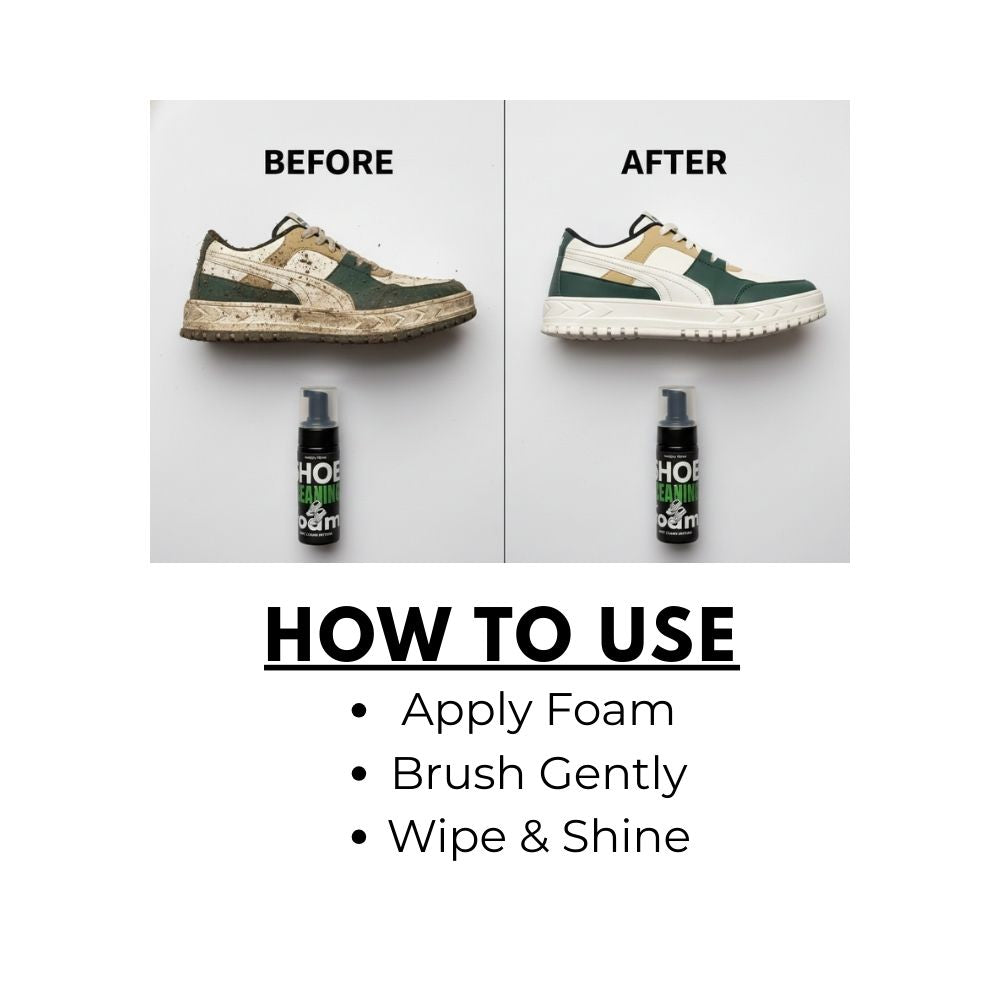 WypeUp Shoe Cleaning Kit – 150 ml Foam + Brush & Cloth