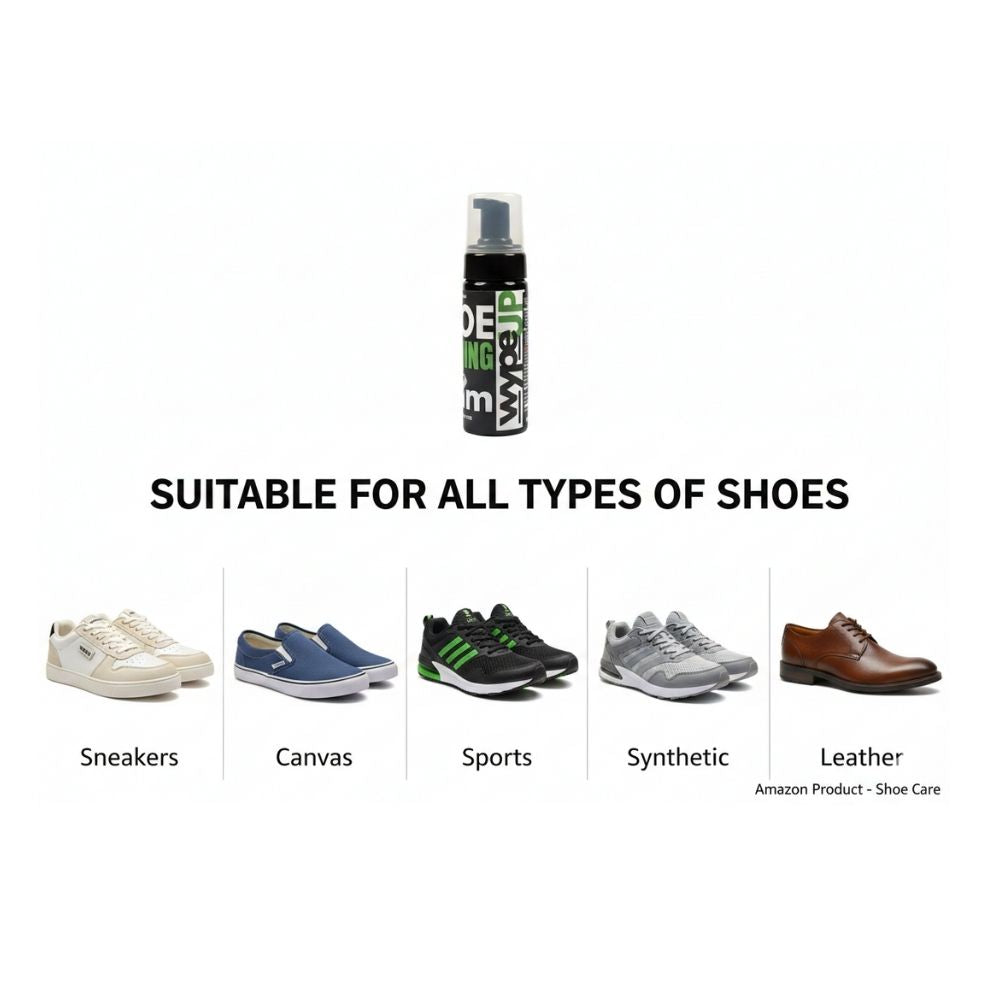 WypeUp Shoe Cleaning Kit – 150 ml Foam + Brush & Cloth