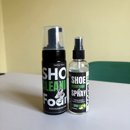 WypeUp Shoe Cleaning Foam + Deodorant Spray Combo | Deep Clean & Fresh Smell | 150ml + 100ml