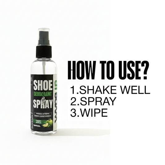 WypeUp Shoe Deodorant Spray – Fresh Apple Fragrance 100ml | Removes Shoe Odour Instantly
