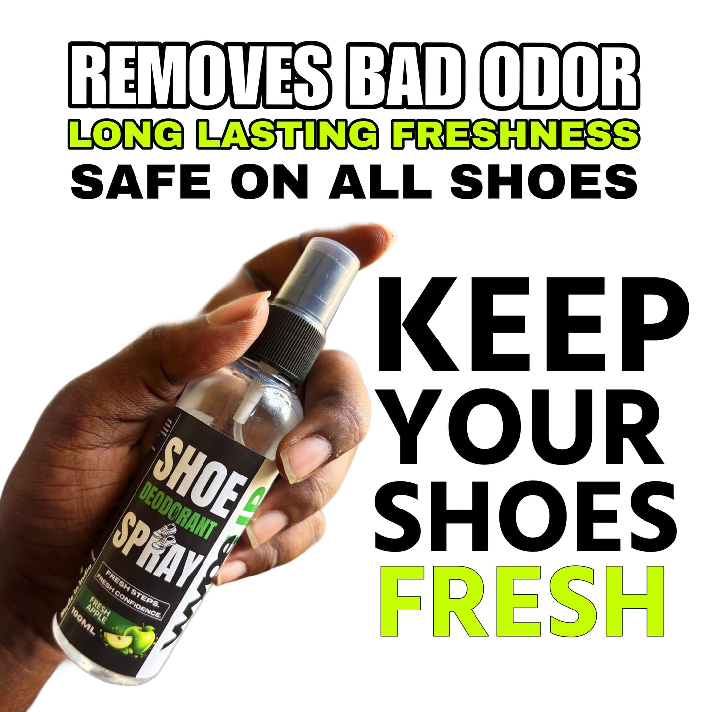 WypeUp Shoe Cleaning Foam + Deodorant Spray Combo | Deep Clean & Fresh Smell | 150ml + 100ml